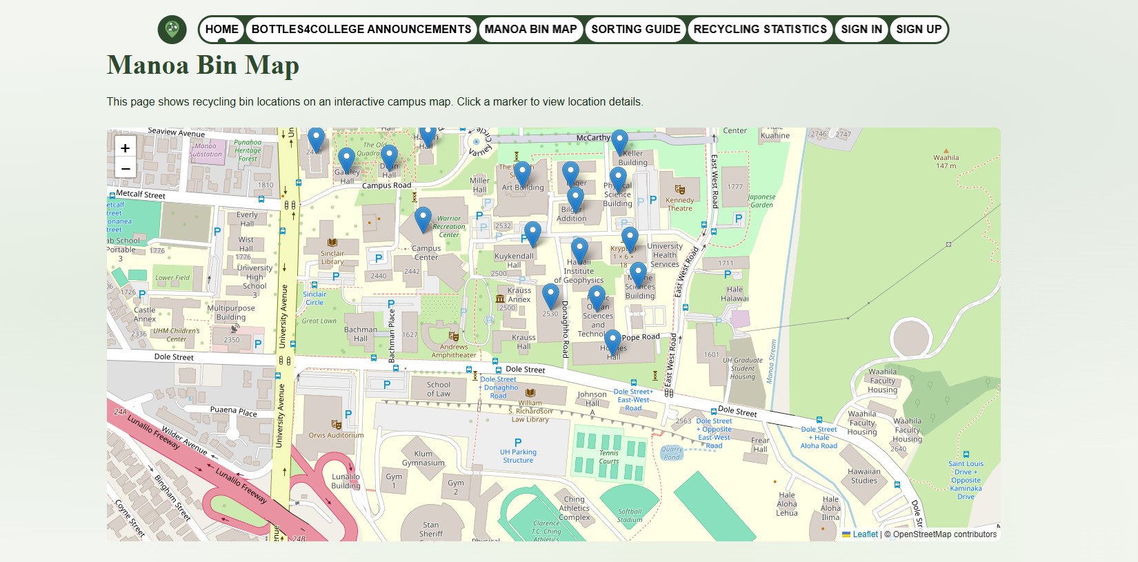 Cycle5ense map page screenshot